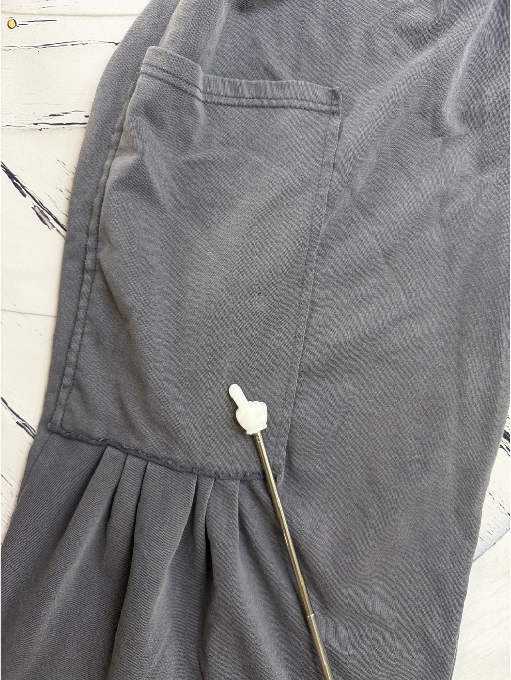 Boho Grunge Fairycore Smoke Gray Mineral Wash Wide Leg Lounge Pants Women Medium - Picture 6 of 7